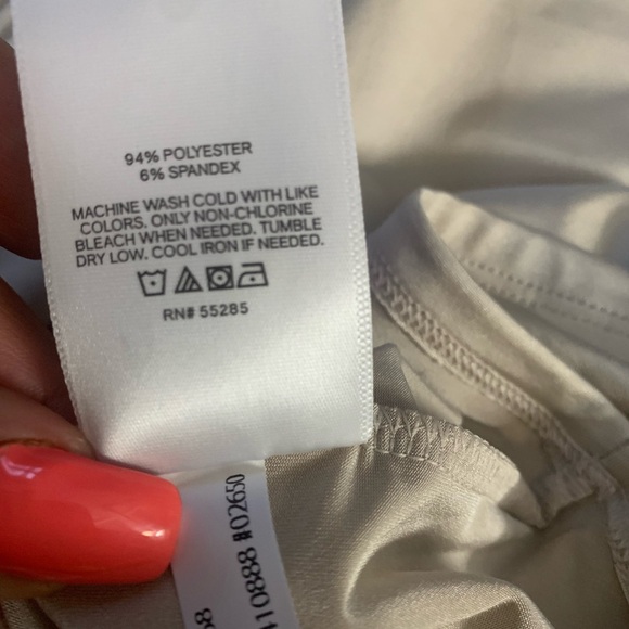 NWT Express Sleeveless Draped Front Side Ruched Top, Taupe Beige Tan Size S - Picture 7 of 7